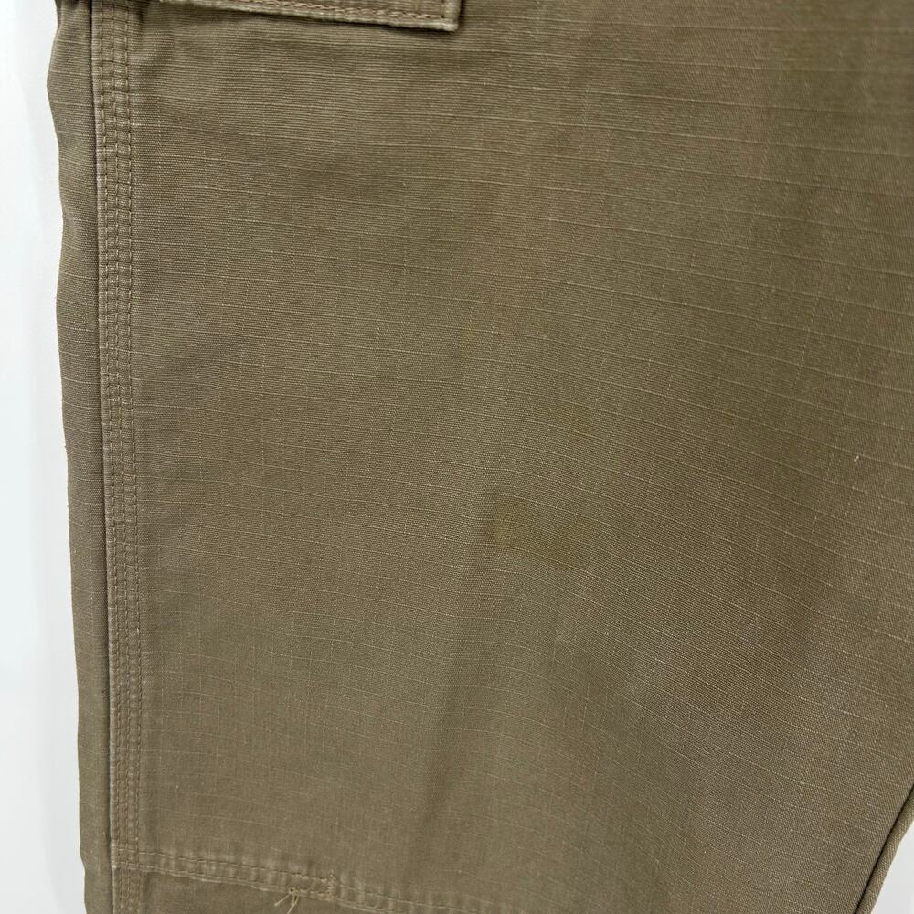 Men's Tan Wrangler Riggs Double Knee Canvas Ripstop Cargo Carpenter Pants 36x30 - Picture 4 of 10